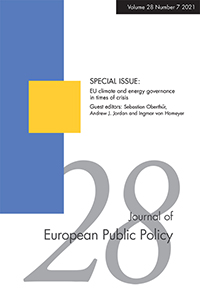 Cover image for Journal of European Public Policy, Volume 28, Issue 7, 2021