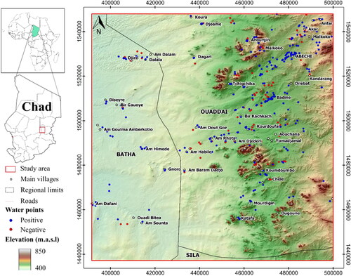 Figure 1. Geographical setting. The study area is located between the Batha and Ouaddaï regions, Republic of Chad.