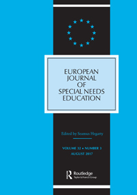 Cover image for European Journal of Special Needs Education, Volume 32, Issue 3, 2017