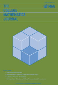 Cover image for The College Mathematics Journal, Volume 54, Issue 1, 2023
