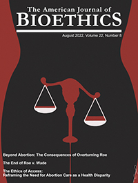 Cover image for The American Journal of Bioethics, Volume 22, Issue 8, 2022