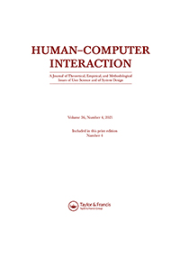 Cover image for Human–Computer Interaction, Volume 36, Issue 4, 2021