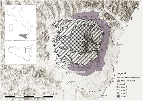 Figure 2. Etna PDO area of production.