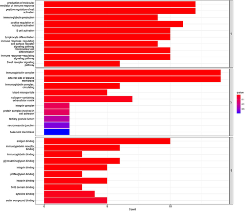 Figure 3 Bar chart of GO enrichment analysis of DEGs.