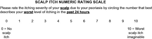 Figure 3. Final version of the Scalp Itch Numeric Rating Scale.