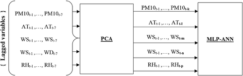 Figure 2. A schematic diagram of the use of PCA to determine most significant lags to feed ANN.