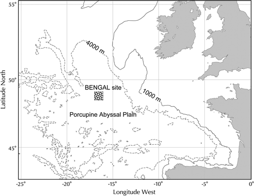 Figure 1.  The BENGAL site at the Porcupine Abyssal Plain.