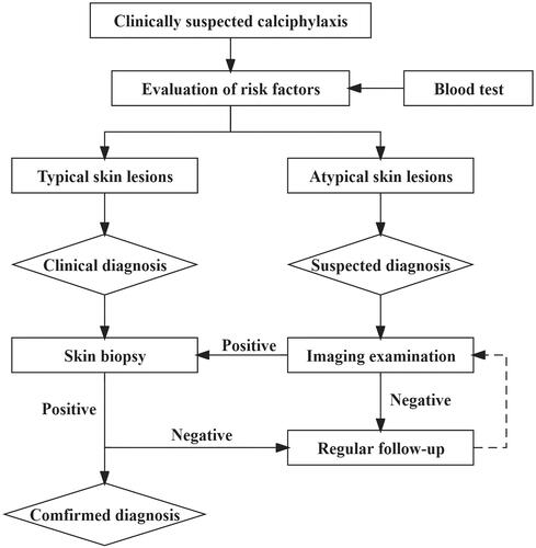 Figure 2. Diagnostic flow chart of calciphylaxis in dialysis patients.