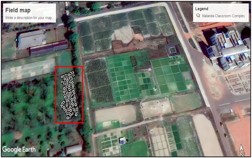 Figure 2. Geo position data points on the field.