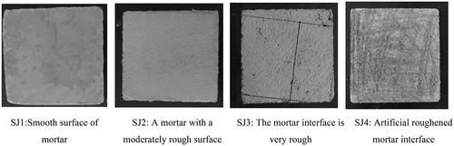 Figure 1. Mortar test blocks with different surface roughness.