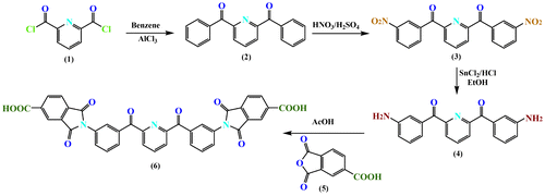 Scheme 1. Synthesis of diimide-diacid (6).