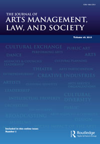 Cover image for The Journal of Arts Management, Law, and Society, Volume 49, Issue 5, 2019