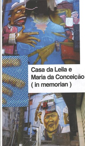 Figure 5. (above) Casas-tela no. 14 Conversa na porta da casa; (below) the Original painting of a Baiana Woman (photo by MUF in Pinto et al. Citation2012: 112).
