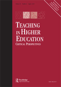Cover image for Teaching in Higher Education, Volume 28, Issue 6, 2023