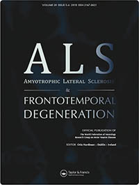 Cover image for Amyotrophic Lateral Sclerosis and Frontotemporal Degeneration, Volume 20, Issue 5-6, 2019