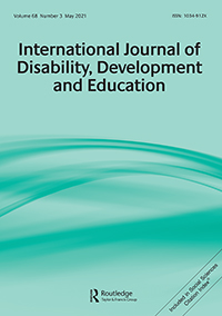 Cover image for International Journal of Disability, Development and Education, Volume 68, Issue 3, 2021