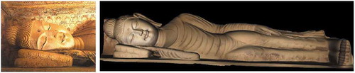 Figure 1. The inclining (“sleeping”) Buddha in Dunhuang, China, cave 158; digital image(left) and 3D model(right), generated photogrammetrically (courtesy Prof. Deren Li, Wuhan University)