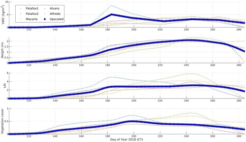 Figure 2. Vegetation parameters measured during the THEXMEX-18 experiment.