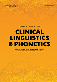 Cover image for Clinical Linguistics & Phonetics, Volume 36, Issue 10, 2022