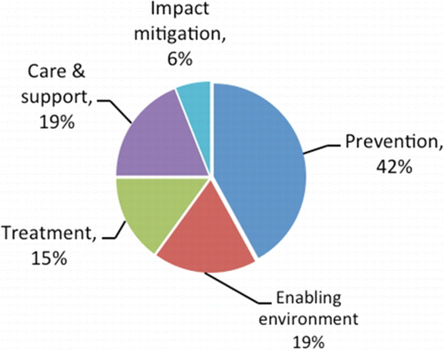 Figure 3. CBOs/NGOs expenditures by activities (percentage).Source: International HIV/AIDS Alliance in Bonnel et al. (Citation2011).