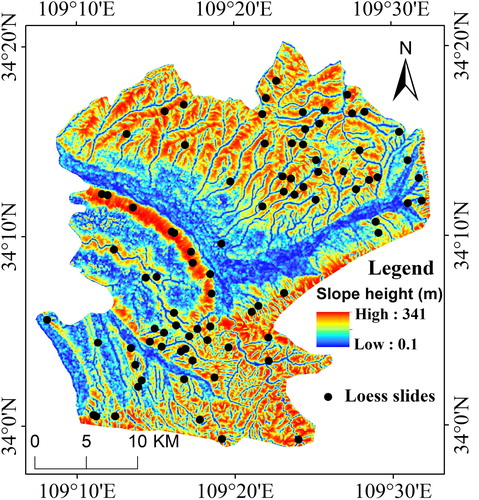 Figure 5. Slope height map of the study area. Source: Haijun Qiu