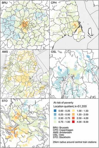 Figure 6. Location quotients for poverty at k = 51,200