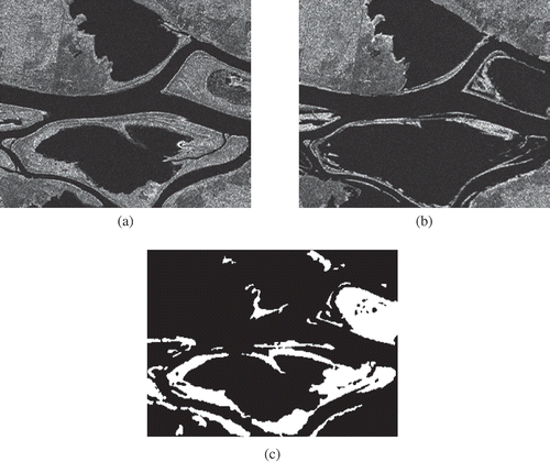 Figure 1. The Ottawa data set (a) 1997,05; (b) 1997,08; (c) the reference image.