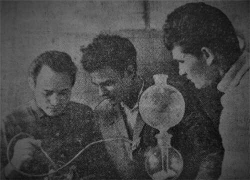 FIGURE 4. Cuban, Somali and Russian First-year Students at the Tashkent Institute for Irrigation and Mechanisation EngineeringSource: Pravda vostoka, 11 January 1966, p. 4.