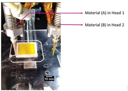 Figure 15. Multi-layer, multi-material printing by the developed printer.