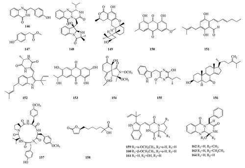 Figure 9. Chemical structures of antivirus compounds (146-164).