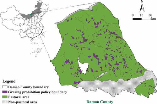Figure 1. Map of Damao County.