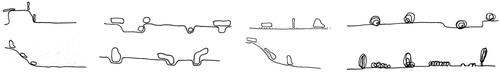 Figure 23. Design hints - diagrams of potential locations for architectural objects being an example of the effect of the process.