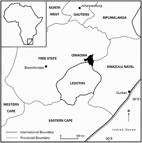 Figure 1: Location of QwaQwa in South Africa