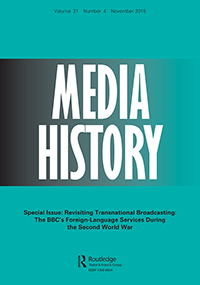 Cover image for Media History, Volume 21, Issue 4, 2015
