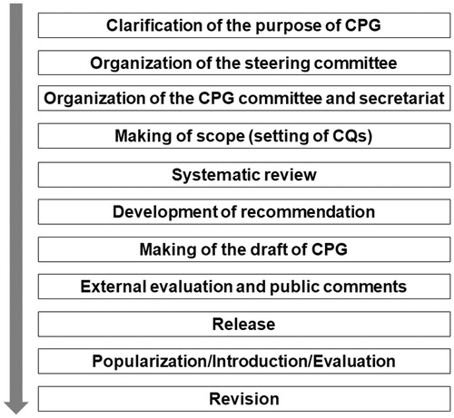 Figure 1. Guideline development process. CPG: clinical practice guideline; CQs: clinical questions.