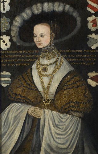 Fig. 6. Attributed in this article to Hans Kemmer, Margareta Eriksdotter (Vasa), ca. 1528. Oil on oak panel, 64 × 43.5 cm. Nationalmuseum. Photo: Erik Cornelius / Nationalmuseum.