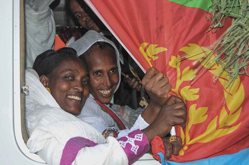 Figure 3. Eritreans welcomed at Zalambessa, by Mitiku Gabrehiwot, 11 September 2018