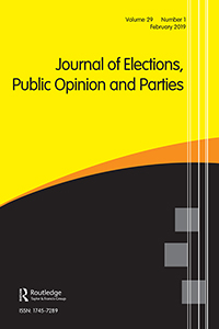 Cover image for Journal of Elections, Public Opinion and Parties, Volume 29, Issue 1, 2019