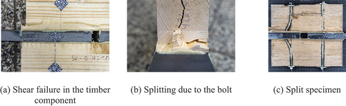 Figure 16. Fracture patterns of adhesively bonded specimens with bolts.