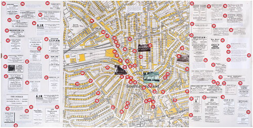 FIGURE 2 Finchleystrasse map (reproduced with thanks to Dr. Anthony Grenville and Dr. Bea Lewkowicz, who produced the map, and the Association of Jewish Refugees, who funded the Continental Britons exhibition).