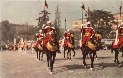 Figure 2. Franco’s escort of Moroccan soldiers (‘Guardia Mora’), c. 1950. Postcard.