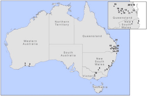 Figure 1. Geographical distribution of study sites.