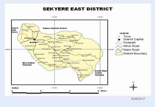 Figure 1. Map of Sekyere East District