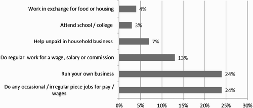 Figure 1: Livelihood activities of CSG–receiving respondents