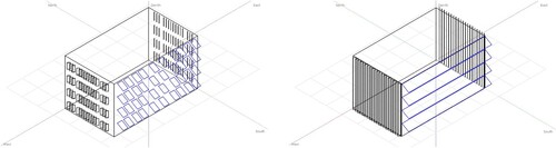 Figure 6. PVsyst models of the scenarios with BIPV in Istanbul (the reference building on the left and the building with ∼100% WWR on the right).