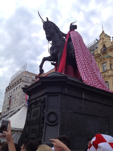 Figure 1. Ban Jelačić joins in World Cup revelry (photograph by author).