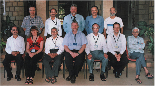 Plate 1. (Colour online) The India–UK Science Network: Three-day seminar on “Recent Trends in Liquid Crystal Science”. Left to Right (back row) Prof AN Cammidge, Dr Krishna Prasad, Prof DW Bruce, Dr Suresh Das, Prof Sriram Ramaswamy, and (front row) Prof Sandeep Kumar, Prof HF Gleeson, Prof VGKM Pisipati, Prof JW Goodby, Prof BK Sadashiva, Prof CT Imrie, and Prof NV Madhusudana.