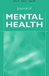 Cover image for Journal of Mental Health, Volume 27, Issue 4, 2018