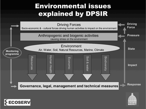 Figure 1: Flow diagram illustrating the interaction between the DPSIR elements. Source: Model proposed by the German Federal Environmental Agency