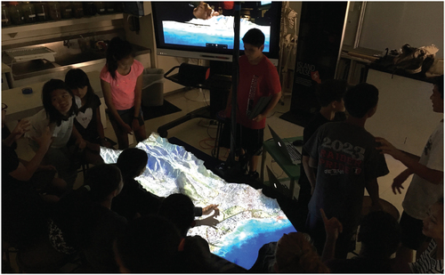 Figure 4. Sean Connelly, Holodeck Ahupua‘a (2017) was a mobile installation of the project Ala Wai Centennial, and doubled as a geospatial workshop for public school students in Honolulu.